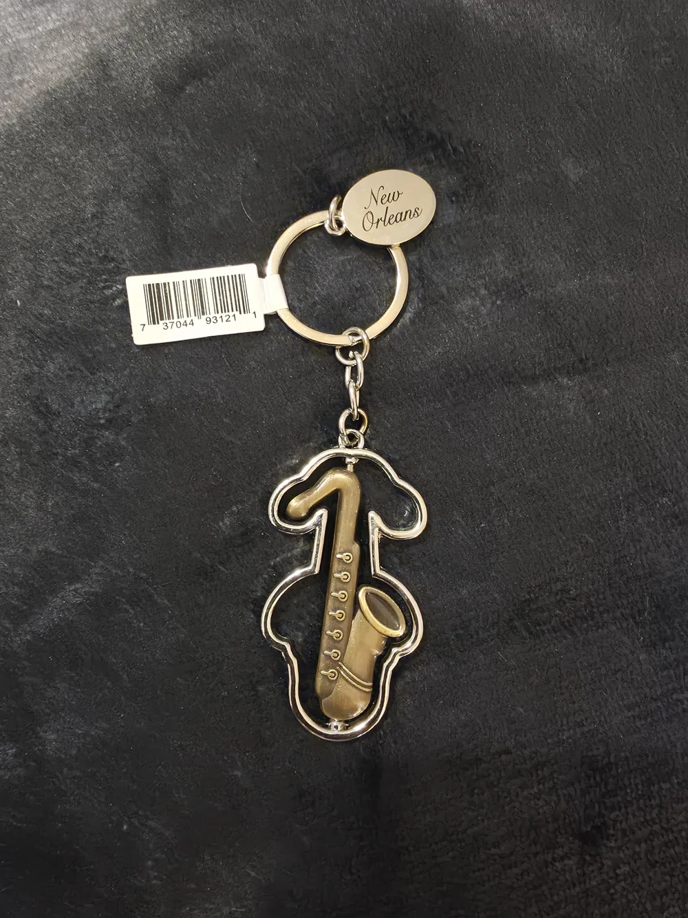 Gold Saxophone Keychain Charm